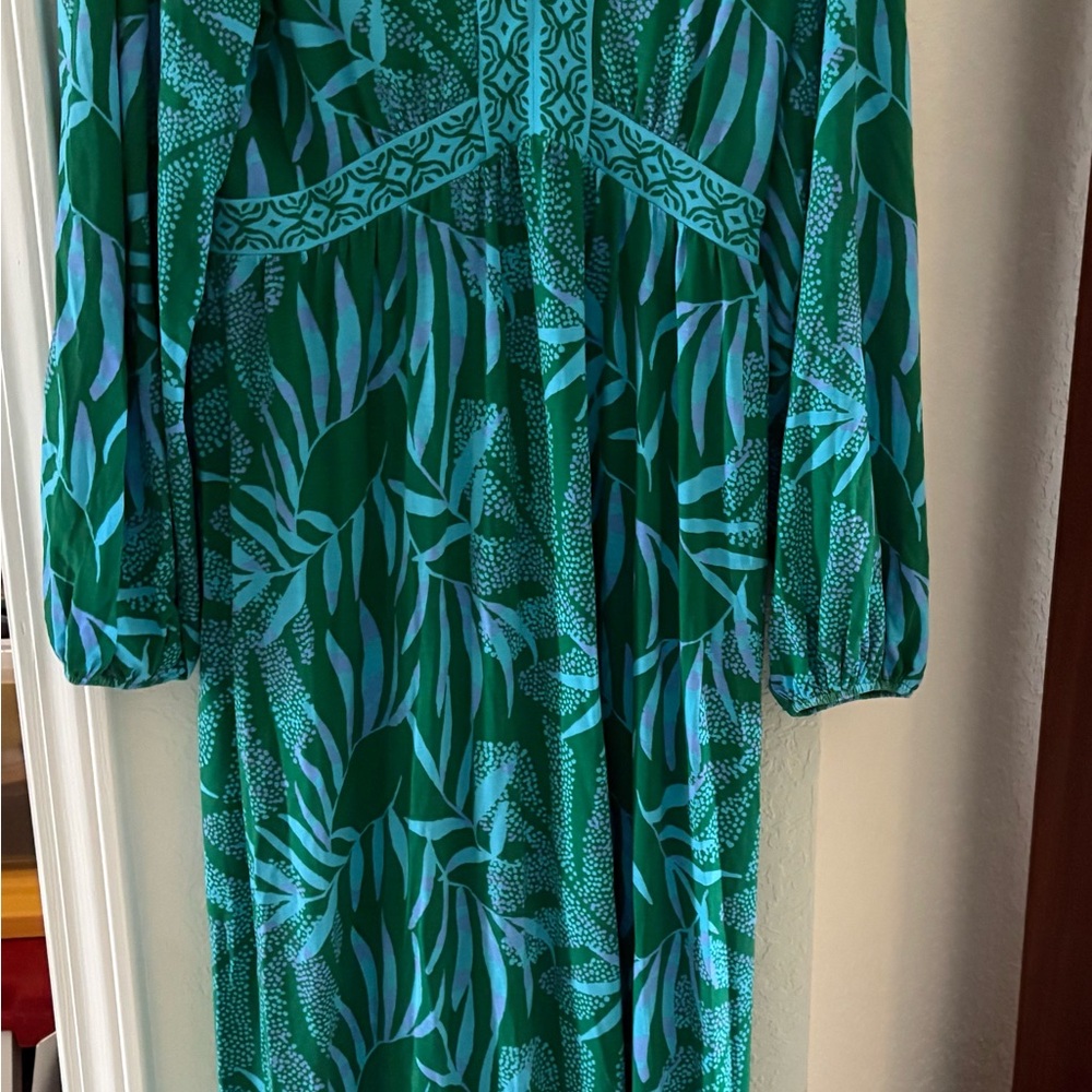 Lilly Pulitzer Tropical Green and  blueMaxi Dress - Picture 2 of 9